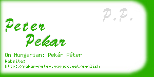 peter pekar business card