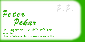 peter pekar business card
